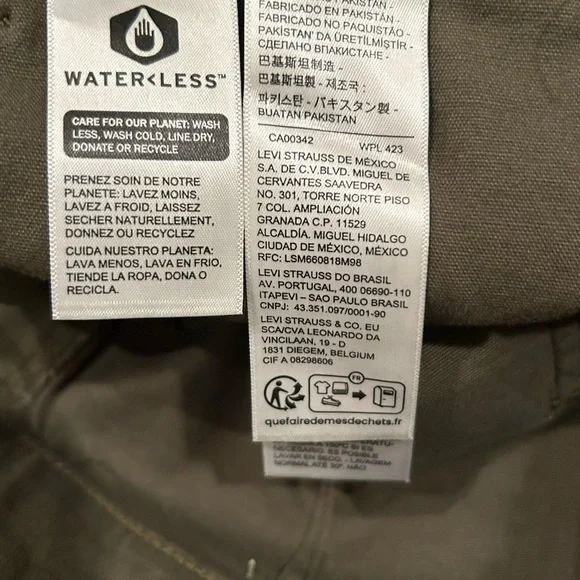 Levi’s Utility Pants Olive Green Slim Ankle Mid Rise 25x27 NWT Workwear - Picture 7 of 10